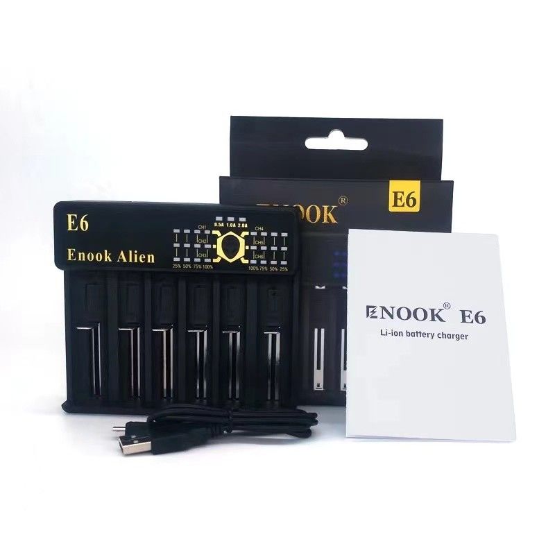 2A 6 Slot Lithium Ion Battery Charger 18650/26650/18350/18490/18500 Battery Charger