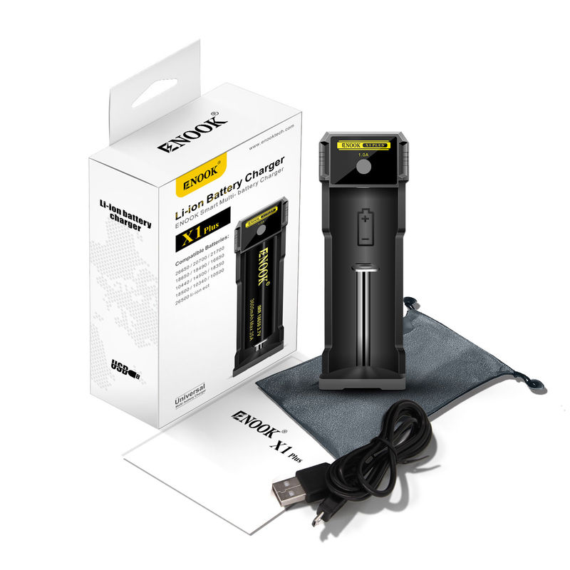 Single Slot Lithium Ion Battery Charger 1.0A Current USB 18650 Fast Battery Charger