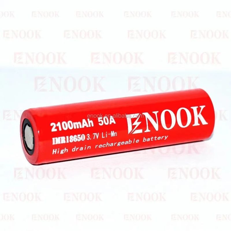Portable 18650 High Drain Li Ion Battery 2100mAh 3.7V Max 50A With Flat Top