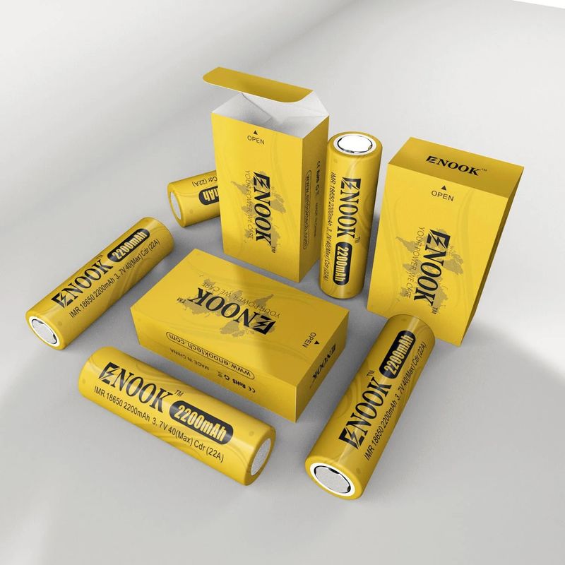 Doublepow Wholesale price 18650 3.7V 2200mah rechargeable battery cell 40A 3.7V mod 18650 yellow li-ion battery