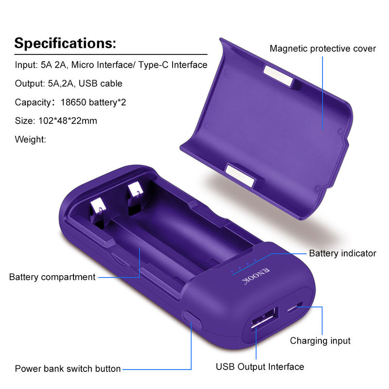 Power Bank Car Battery Charger Box Adapter Charger For 3.7V 18500 18650 21700 Cell