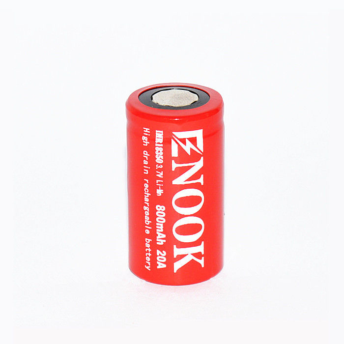 Rechargeable IMR Li Ion Battery 800mAh 20amp 18350 Li Mn Battery For Flashlight
