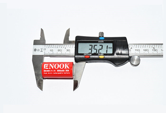 Rechargeable IMR Li Ion Battery 800mAh 20amp 18350 Li Mn Battery For Flashlight
