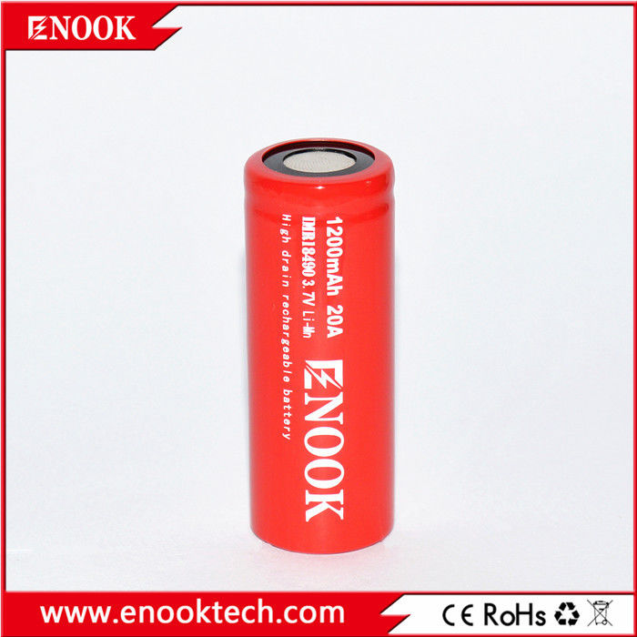 18490 1200mAh 20A 3.7V Electric Bike Rechargeable Battery Cell flat top Type