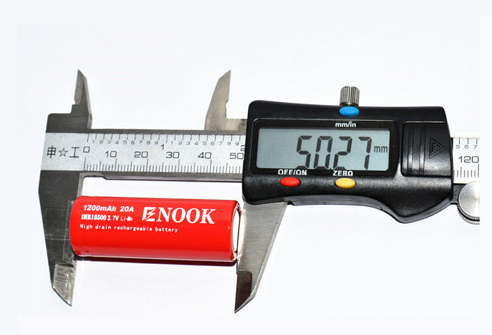 Enook 1200mAh 20A Lithium Ion Battery Cell 3.7V 18500 Rechargeable Li Ion Battery