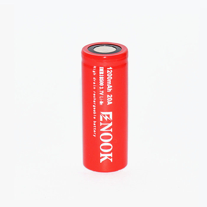 Enook 1200mAh 20A Lithium Ion Battery Cell 3.7V 18500 Rechargeable Li Ion Battery