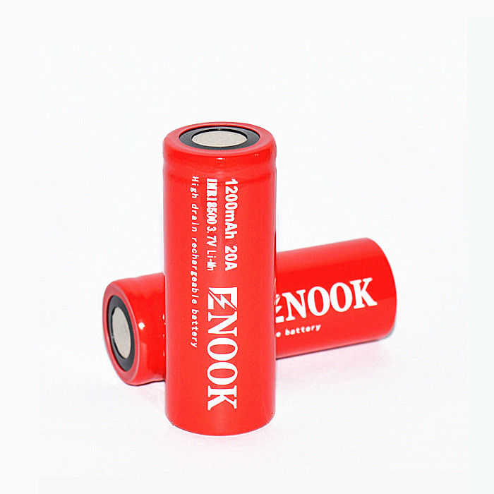 Enook 1200mAh 20A Lithium Ion Battery Cell 3.7V 18500 Rechargeable Li Ion Battery