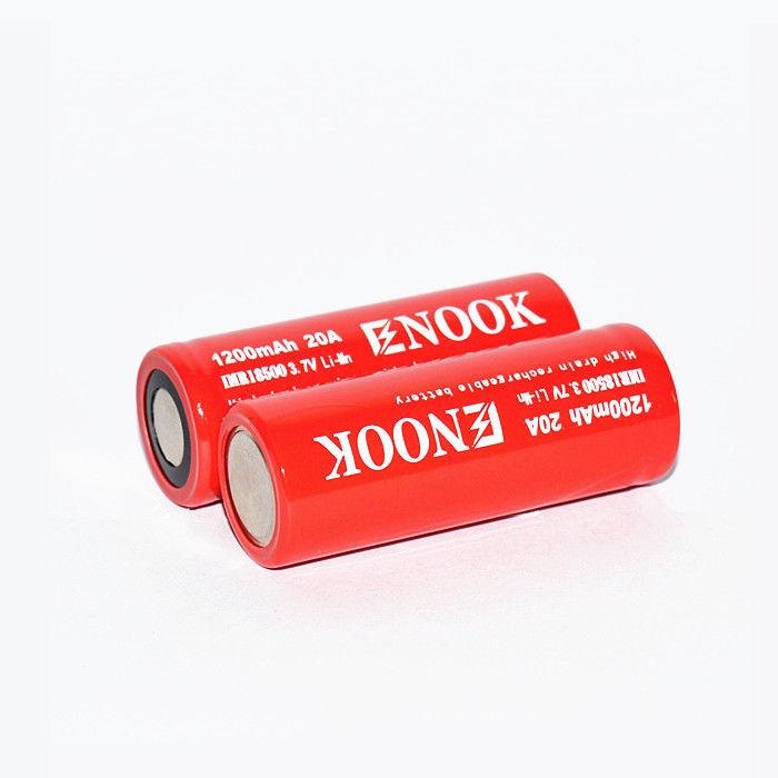Enook 1200mAh 20A Lithium Ion Battery Cell 3.7V 18500 Rechargeable Li Ion Battery