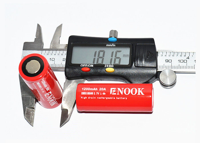 Enook 1200mAh 20A Lithium Ion Battery Cell 3.7V 18500 Rechargeable Li Ion Battery