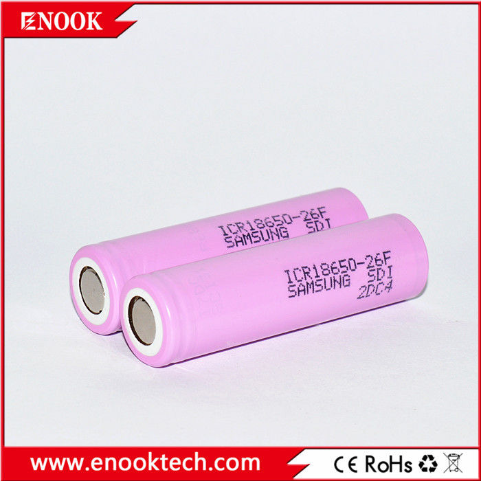 ICR18650 2200 mAh samsung-26F 3.7V Rechargeable Lithium Ion Battery With High Discharge Rate