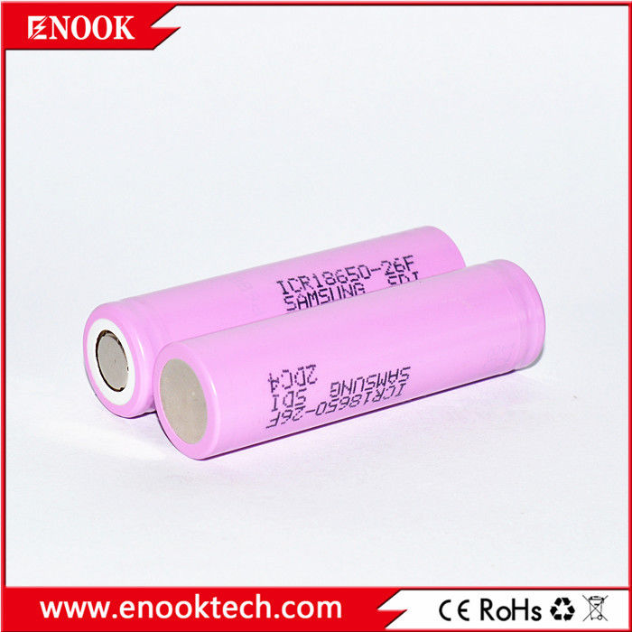 ICR18650 2200 mAh samsung-26F 3.7V Rechargeable Lithium Ion Battery With High Discharge Rate