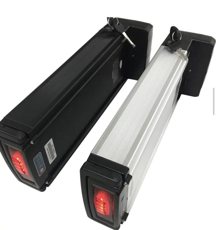 48V 36V Rear Rack Lithium Ion E Bike Battery Customized Weight Charge Silver Case