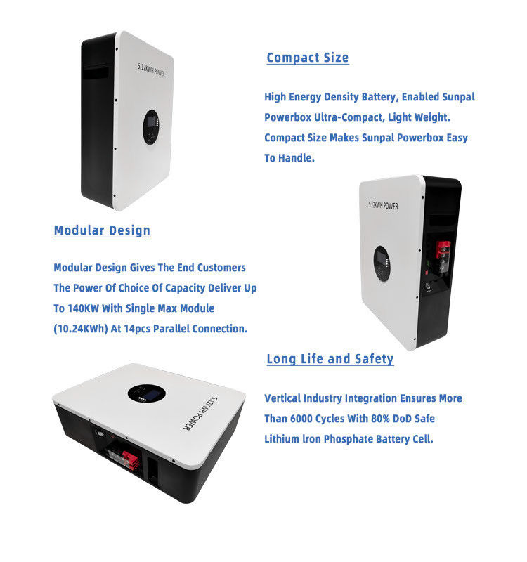 48v 51.2v 10 Kw 200ah Lithium Power Wall Lithium Solar Battery Powerwall Hybrid Solar Power System