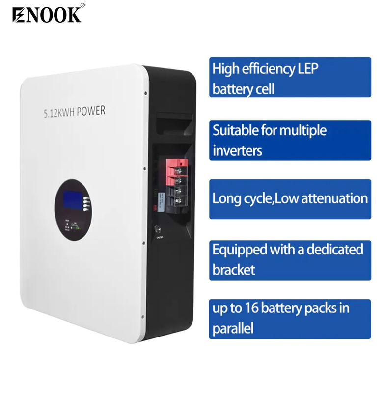 Household Solar Home Lifepo4 Energy Storage Battery 10kwh 5kwh 51.2v 100ah 5kw Wall Mounted 200ah 48v System