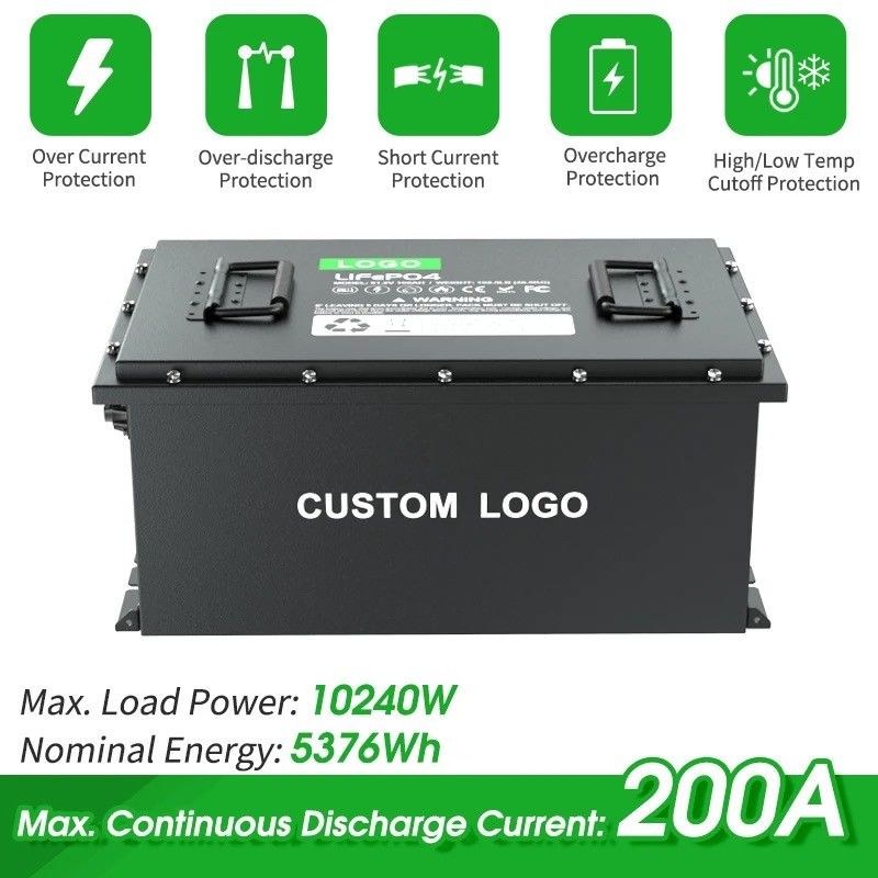 36V 48V 72V 96V 100Ah 200Ah 300Ah LiFePO4 Golf Cart Battery With 150A Continous Discharge
